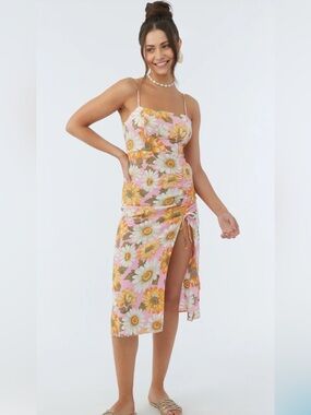 O’Neill Tavia Floral Ruched Midi Dress S